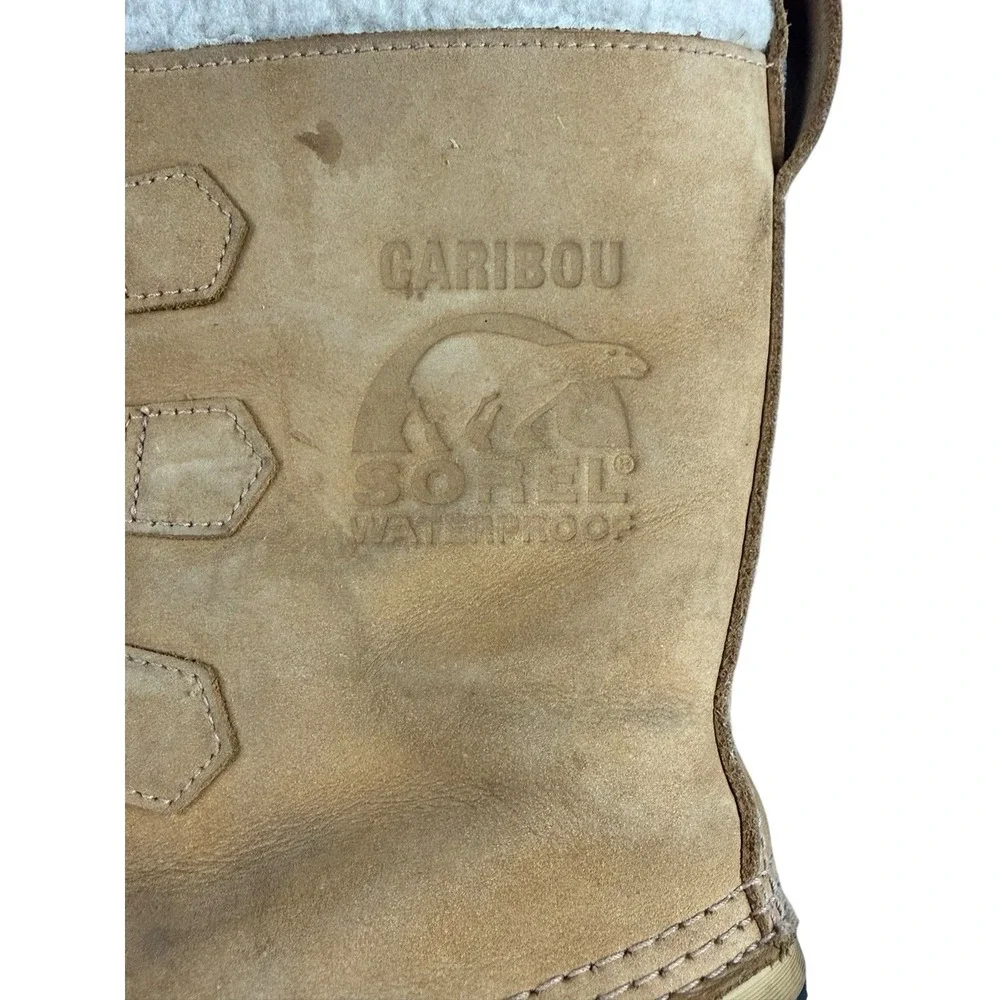 SOREL Caribou Boots Men 10 Waterproof Insulated Snow Leather NM1000 281 28cm - Picture 6 of 9